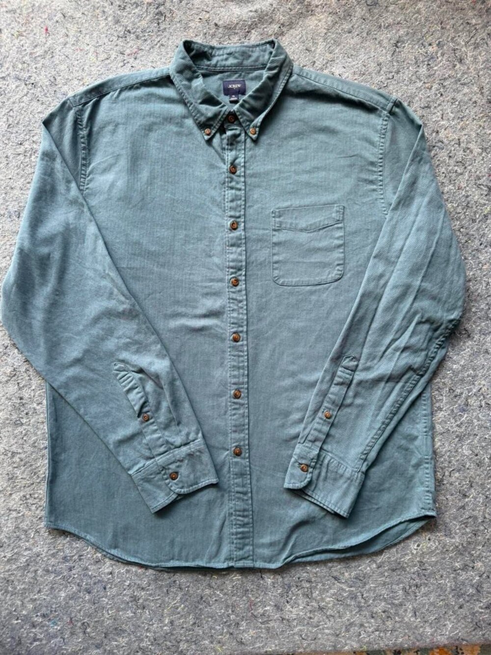 J.Crew Men’s XL Green 100% Cotton Long Sleeve Button Down Shirt